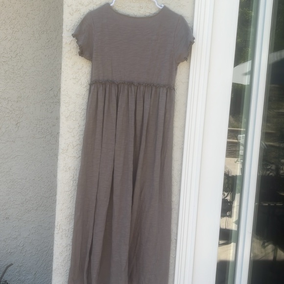 Natural Life Taupe Brown Cotton Midi Raw Hem Boho Cotton Dress Women's Size M - Picture 6 of 8